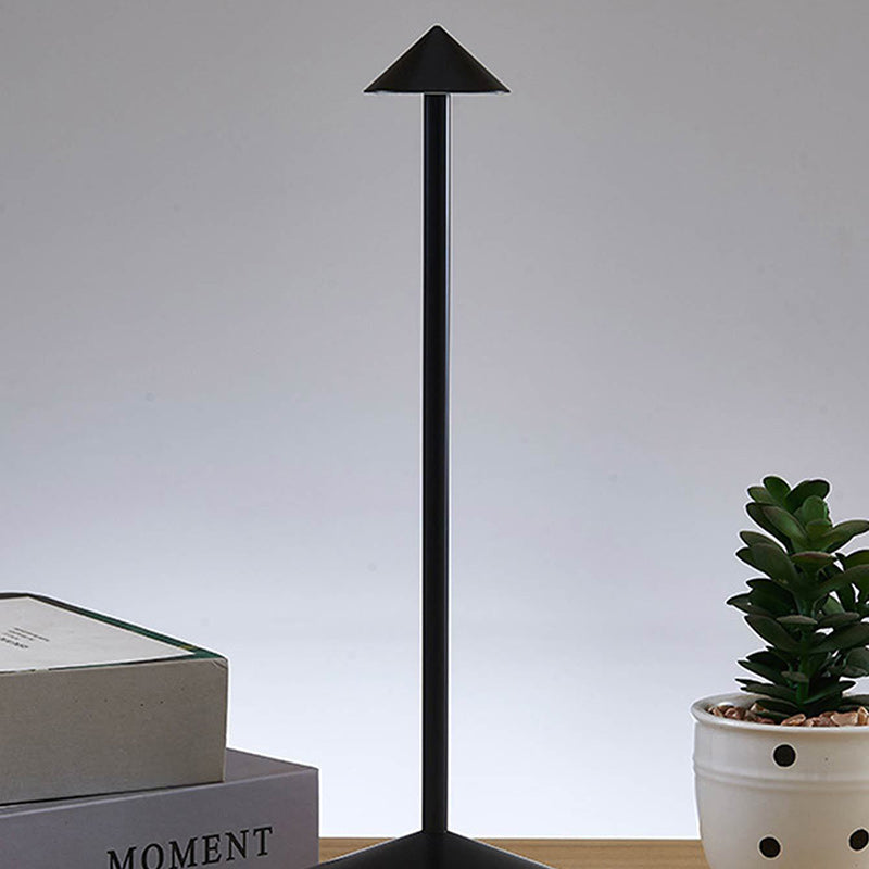 Modern Minimalist USB Pointed Round Metal LED Table Lamp For Bedroom