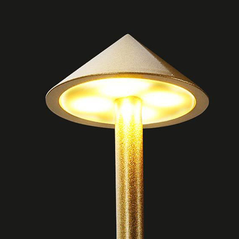 Modern Minimalist USB Pointed Round Metal LED Table Lamp For Bedroom