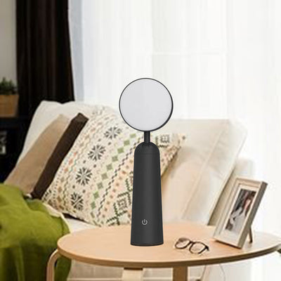 モダンミニマリストポータブルUSB拡大鏡形ラウンドシリンダーABS LEDテーブルランプ寝室用 