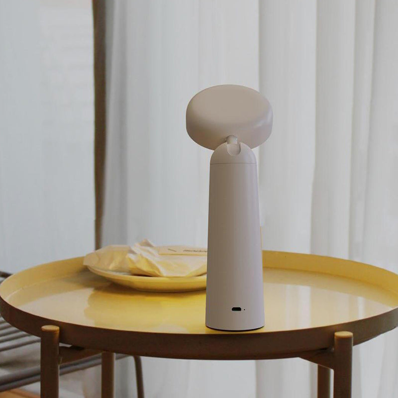 モダンミニマリストポータブルUSB拡大鏡形ラウンドシリンダーABS LEDテーブルランプ寝室用 