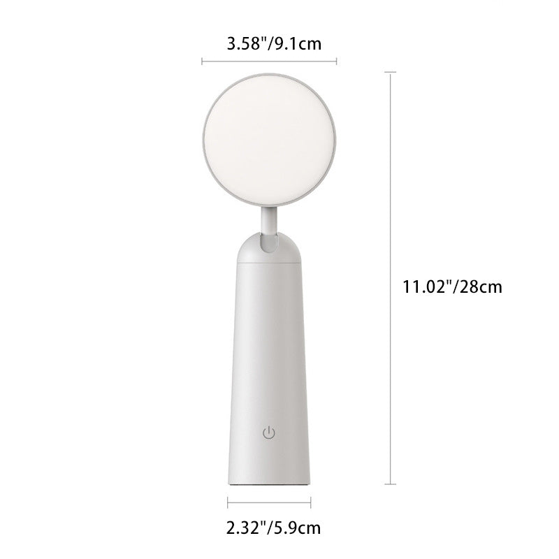 モダンミニマリストポータブルUSB拡大鏡形ラウンドシリンダーABS LEDテーブルランプ寝室用 