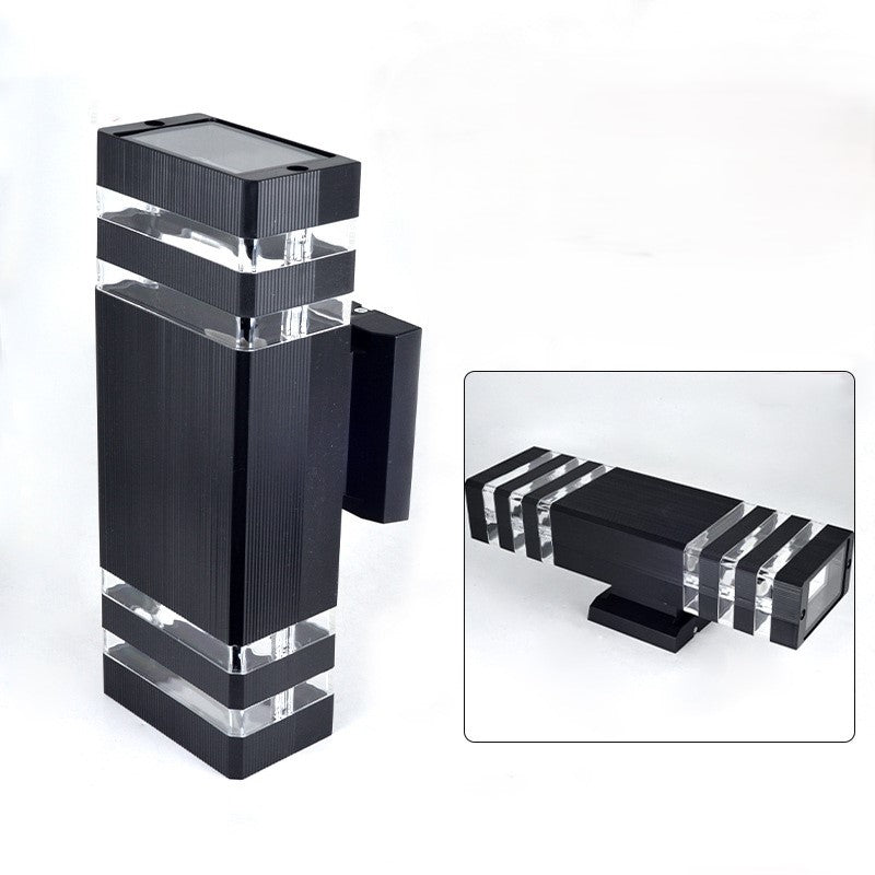 Lámpara de Aplique de Pared de 2 Luces Impermeable Rectangular Moderna Minimalista de PVC Acrílico Para Exteriores 