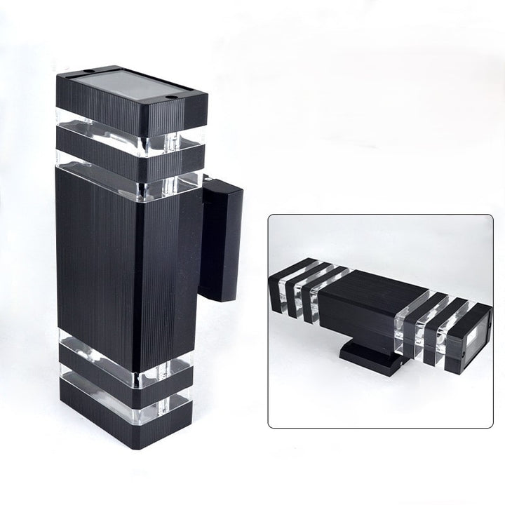 Lámpara de Aplique de Pared de 2 Luces Impermeable Rectangular Moderna Minimalista de PVC Acrílico Para Exteriores 