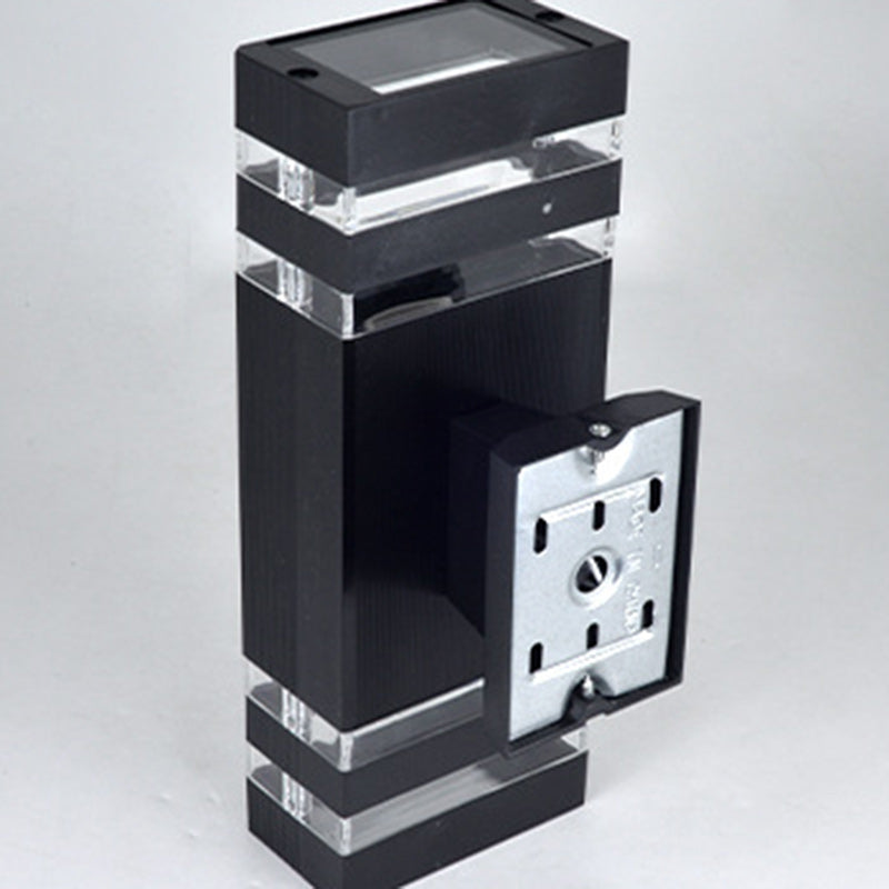 Lámpara de Aplique de Pared de 2 Luces Impermeable Rectangular Moderna Minimalista de PVC Acrílico Para Exteriores 