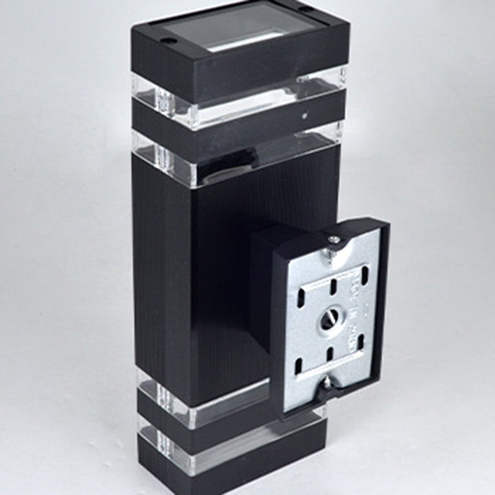 Lámpara de Aplique de Pared de 2 Luces Impermeable Rectangular Moderna Minimalista de PVC Acrílico Para Exteriores 