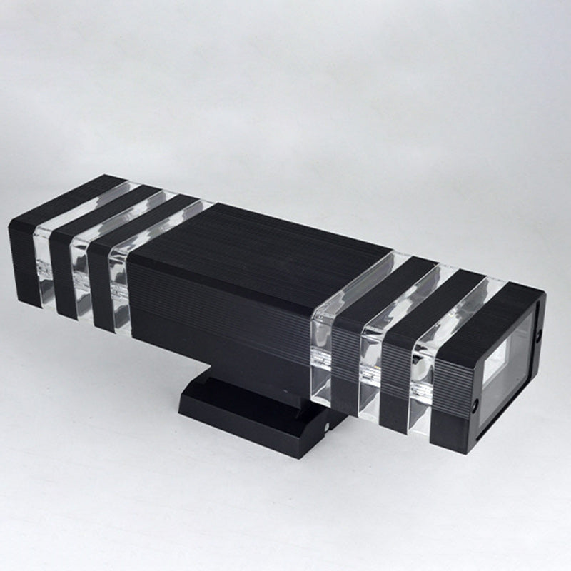 Lámpara de Aplique de Pared de 2 Luces Impermeable Rectangular Moderna Minimalista de PVC Acrílico Para Exteriores 