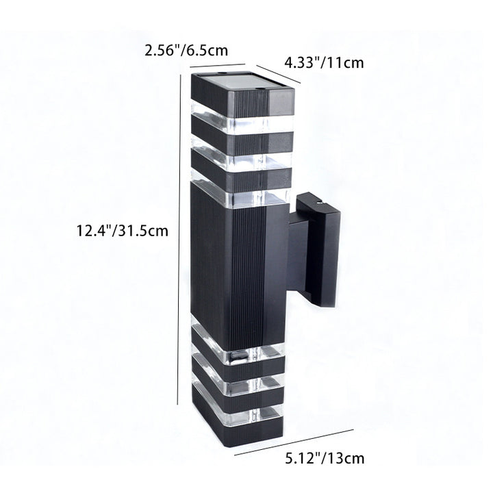Lámpara de Aplique de Pared de 2 Luces Impermeable Rectangular Moderna Minimalista de PVC Acrílico Para Exteriores 
