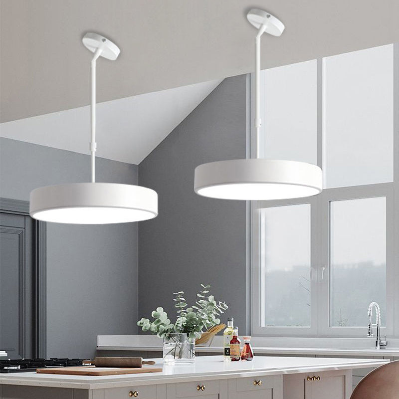 Lustre à suspension LED en acrylique et fer cylindrique rond réglable universel contemporain scandinave pour chambre 