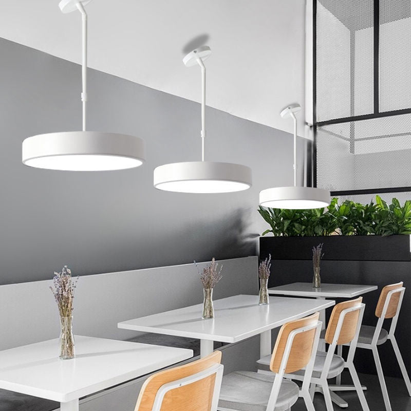 Lustre à suspension LED en acrylique et fer cylindrique rond réglable universel contemporain scandinave pour chambre 