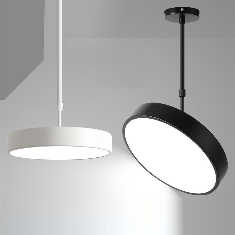 Lustre à suspension LED en acrylique et fer cylindrique rond réglable universel contemporain scandinave pour chambre 