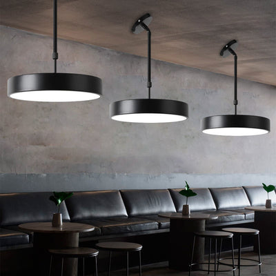 Contemporary Scandinavian Macaron Universal Adjustable Round Cylinder Iron Acrylic LED Pendant Light For Bedroom