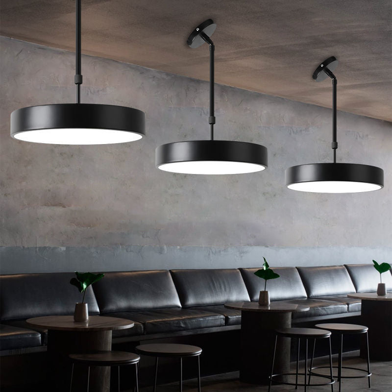 Contemporary Scandinavian Macaron Universal Adjustable Round Cylinder Iron Acrylic LED Pendant Light For Bedroom