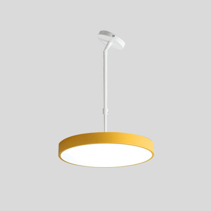 Lustre à suspension LED en acrylique et fer cylindrique rond réglable universel contemporain scandinave pour chambre 