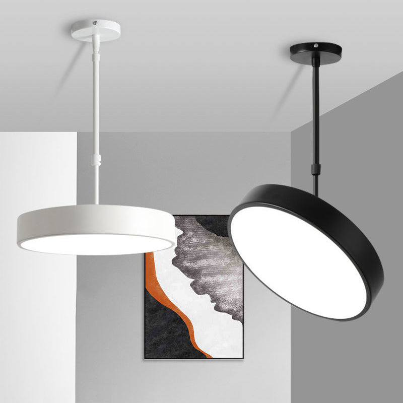 Lustre à suspension LED en acrylique et fer cylindrique rond réglable universel contemporain scandinave pour chambre 