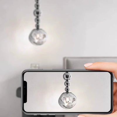 Contemporary Scandinavian Round Orb Iron Acrylic 1-Light Pendant Light For Bedroom