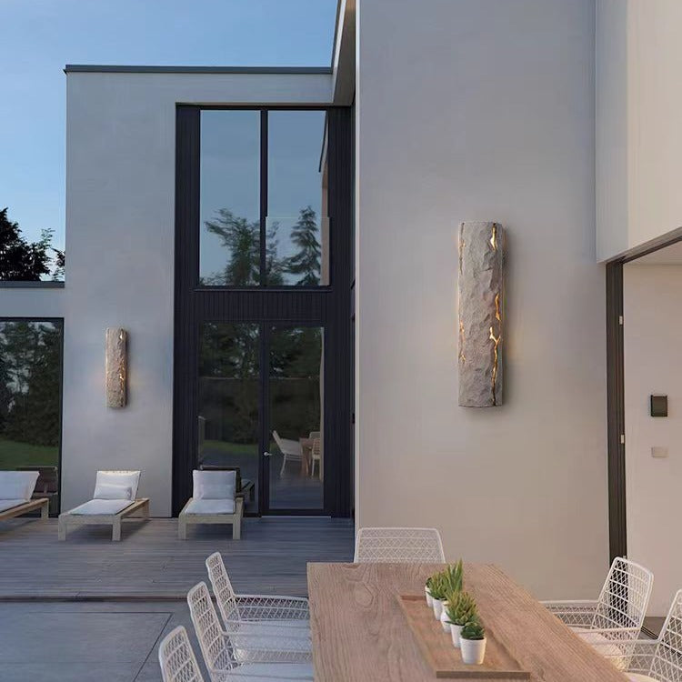 Applique murale LED en résine contemporaine en forme de cylindre de souche d&