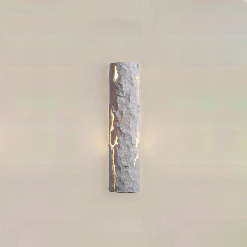 Applique murale LED en résine contemporaine en forme de cylindre de souche d&