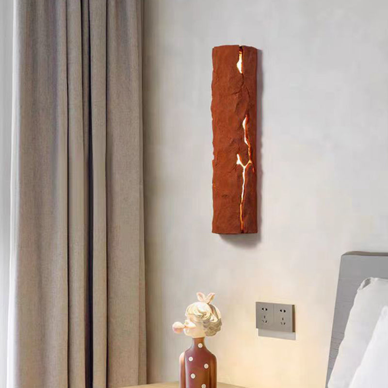 Applique murale LED en résine contemporaine en forme de cylindre de souche d&