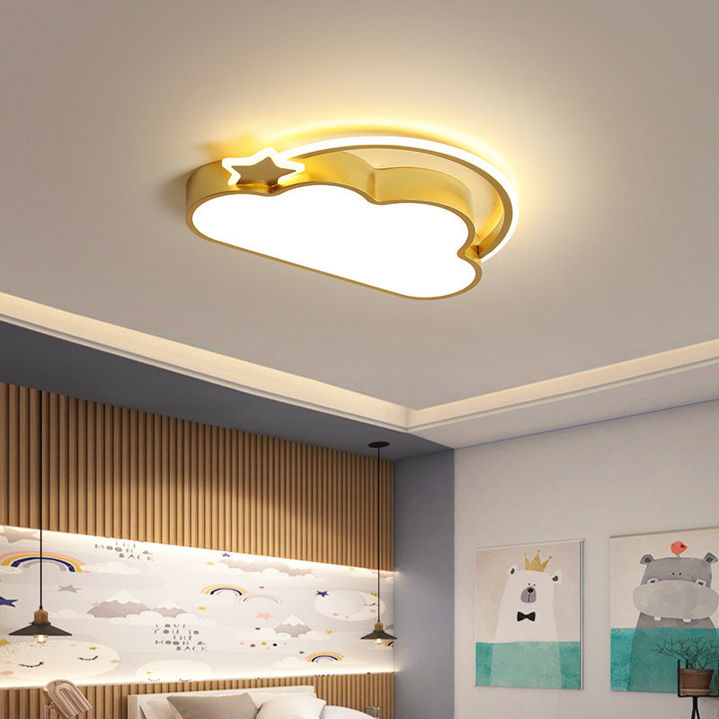 مصباح سقف LED أكريليك حديدي معاصر للأطفال بتصميم سحابي لغرفة النوم 