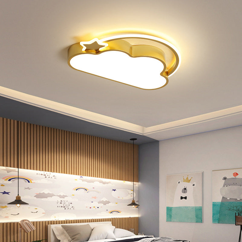 مصباح سقف LED أكريليك حديدي معاصر للأطفال بتصميم سحابي لغرفة النوم 