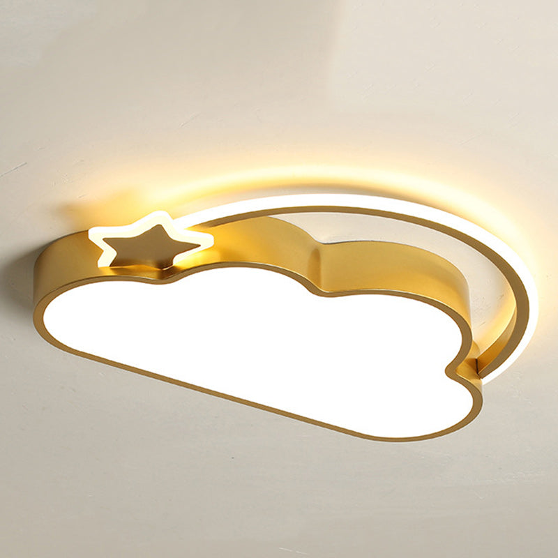 مصباح سقف LED أكريليك حديدي معاصر للأطفال بتصميم سحابي لغرفة النوم 