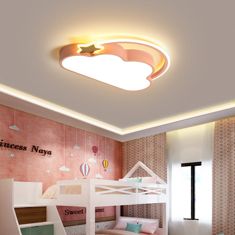 مصباح سقف LED أكريليك حديدي معاصر للأطفال بتصميم سحابي لغرفة النوم 