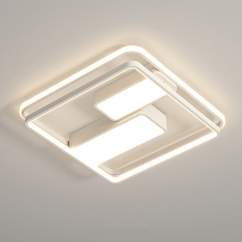 Plafonnier LED moderne minimaliste rond carré rectangle dôme en fer aluminium acrylique pour chambre à coucher 