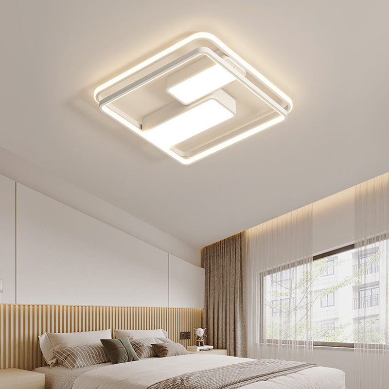 Plafonnier LED moderne minimaliste rond carré rectangle dôme en fer aluminium acrylique pour chambre à coucher 