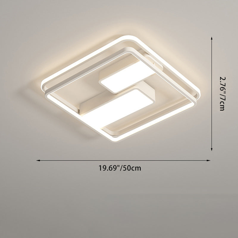 Plafonnier LED moderne minimaliste rond carré rectangle dôme en fer aluminium acrylique pour chambre à coucher 
