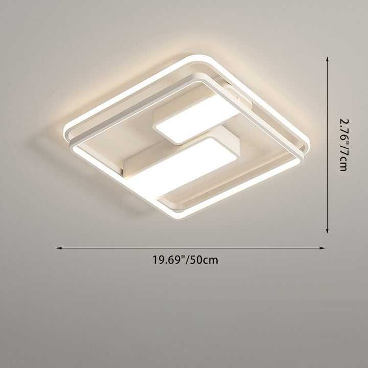 Plafonnier LED moderne minimaliste rond carré rectangle dôme en fer aluminium acrylique pour chambre à coucher 
