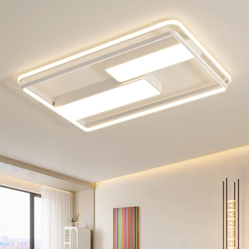 Plafonnier LED moderne minimaliste rond carré rectangle dôme en fer aluminium acrylique pour chambre à coucher 