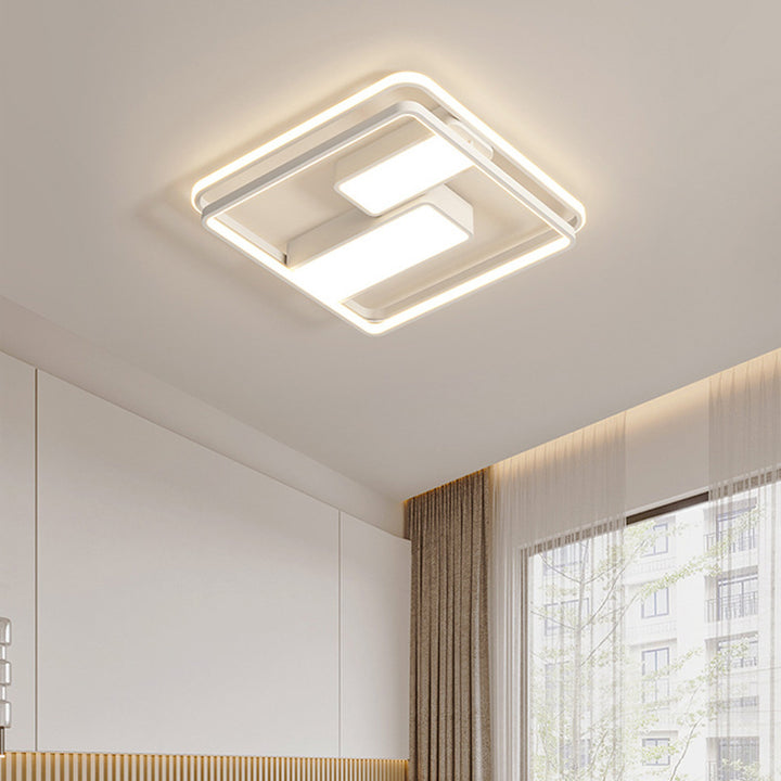 Plafonnier LED moderne minimaliste rond carré rectangle dôme en fer aluminium acrylique pour chambre à coucher 