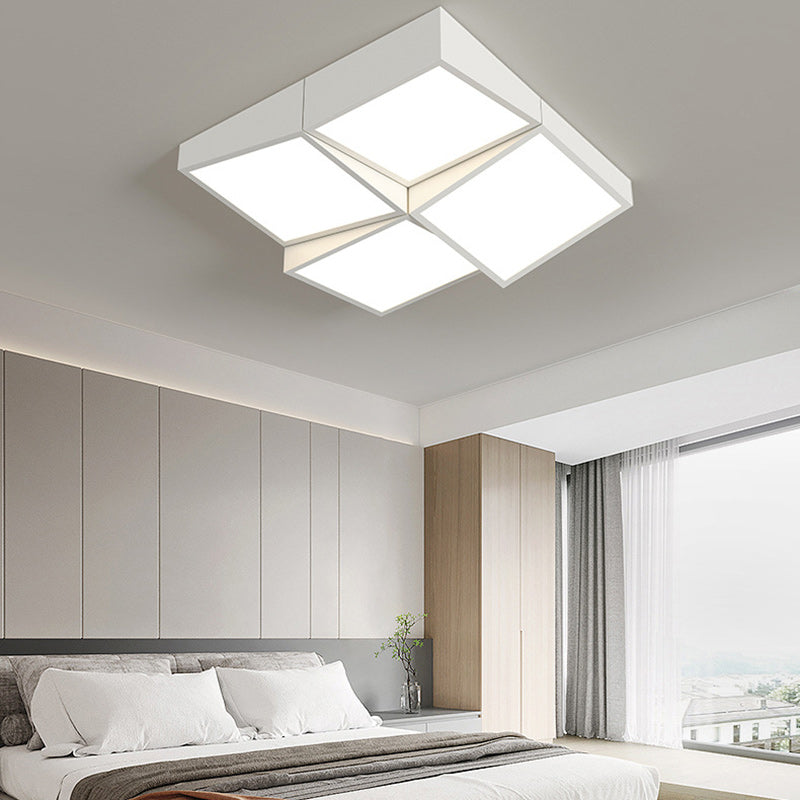 Luz de techo empotrada LED de combinación de bloque redondo cuadrado rectangular minimalista moderno de hierro y acrílico para dormitorio 