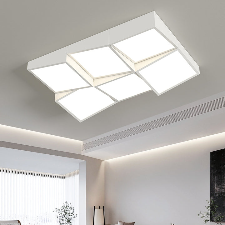 Luz de techo empotrada LED de combinación de bloque redondo cuadrado rectangular minimalista moderno de hierro y acrílico para dormitorio 