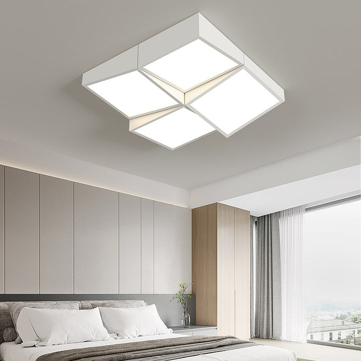 Luz de techo empotrada LED de combinación de bloque redondo cuadrado rectangular minimalista moderno de hierro y acrílico para dormitorio 