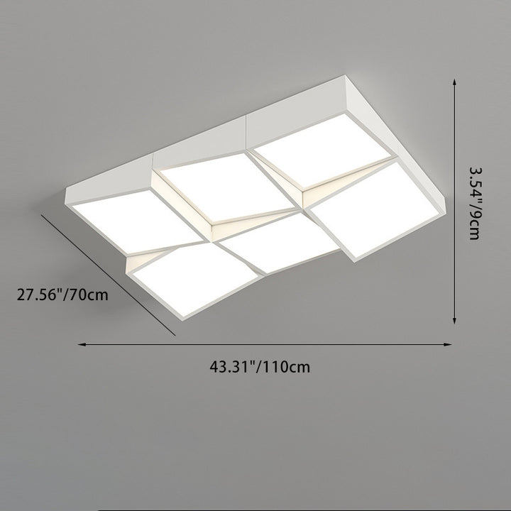 Luz de techo empotrada LED de combinación de bloque redondo cuadrado rectangular minimalista moderno de hierro y acrílico para dormitorio 