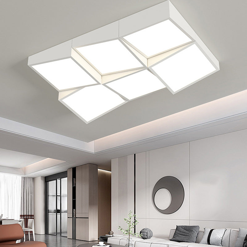 Luz de techo empotrada LED de combinación de bloque redondo cuadrado rectangular minimalista moderno de hierro y acrílico para dormitorio 