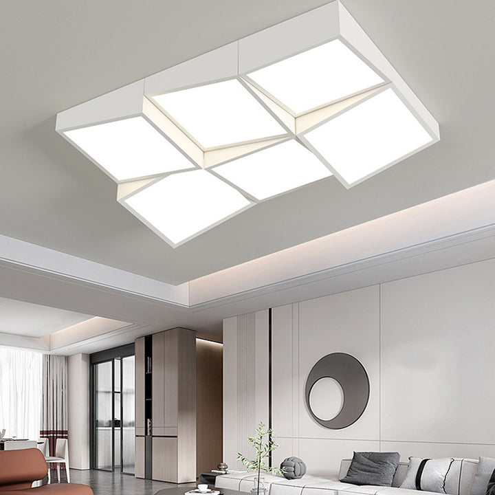 Luz de techo empotrada LED de combinación de bloque redondo cuadrado rectangular minimalista moderno de hierro y acrílico para dormitorio 