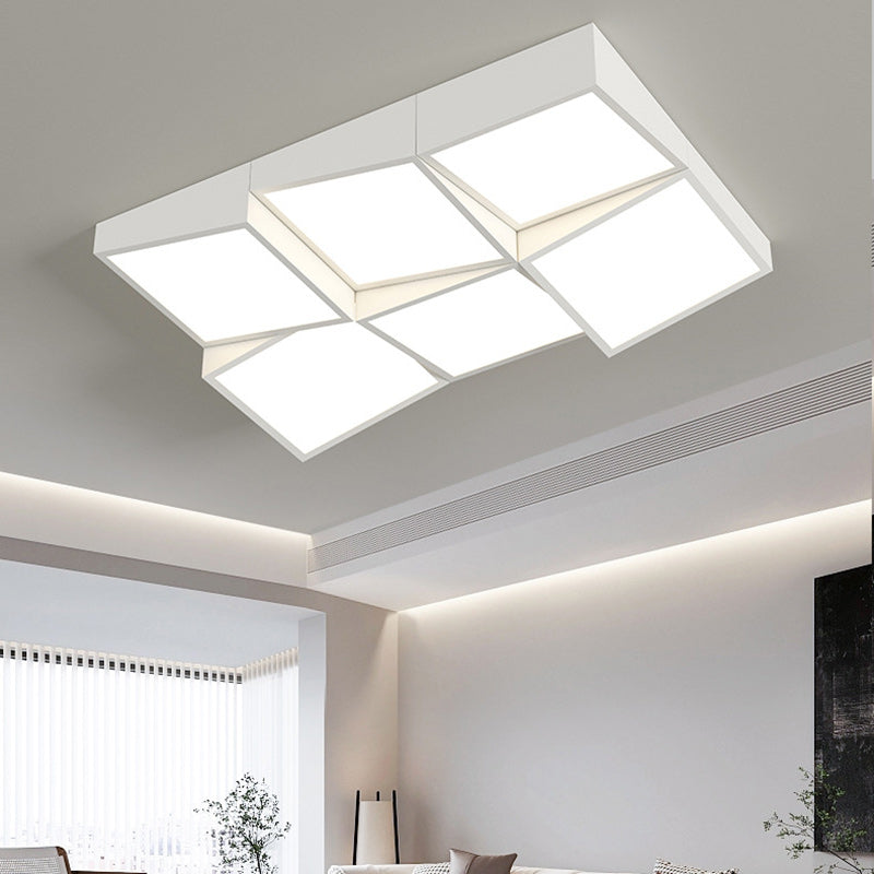 Luz de techo empotrada LED de combinación de bloque redondo cuadrado rectangular minimalista moderno de hierro y acrílico para dormitorio 