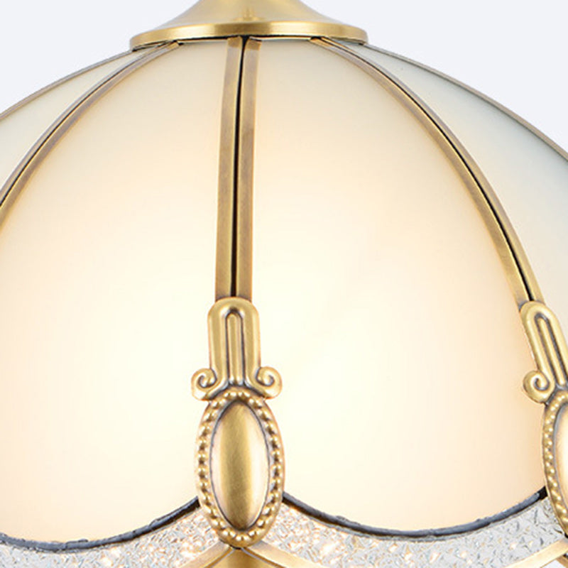 Traditional Vintage Round Cone Copper Glass 1-Light Table Lamp For Bedroom