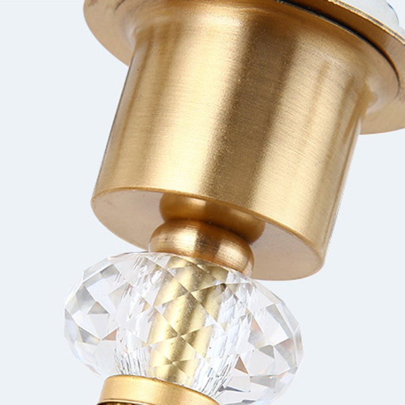 Traditional Vintage Round Cone Copper Glass 1-Light Table Lamp For Bedroom