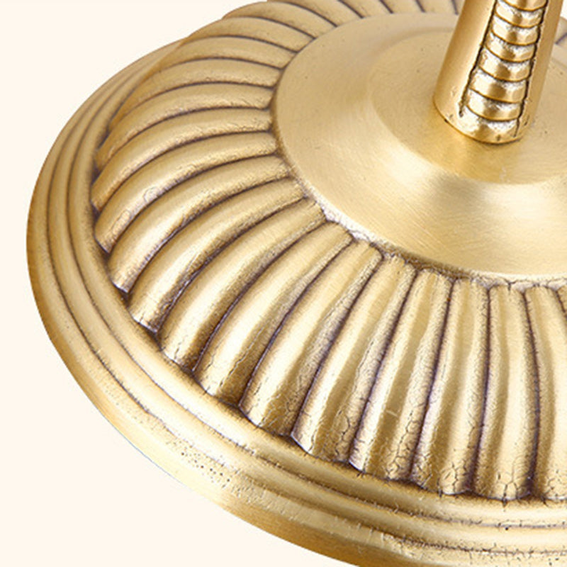 Traditional Vintage Round Cone Copper Glass 1-Light Table Lamp For Bedroom