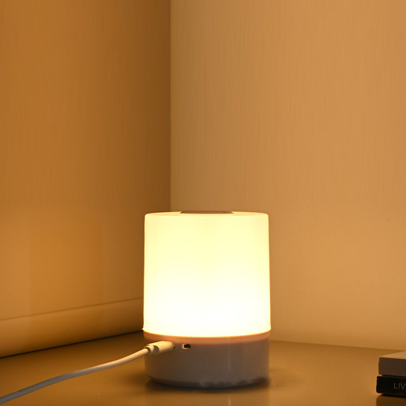 مصباح طاولة LED أسطواني USB حديث بسيط من ABS لغرفة النوم 