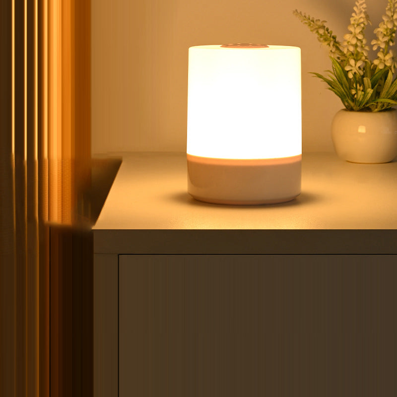 مصباح طاولة LED أسطواني USB حديث بسيط من ABS لغرفة النوم 