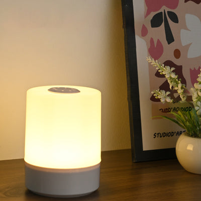 مصباح طاولة LED أسطواني USB حديث بسيط من ABS لغرفة النوم 