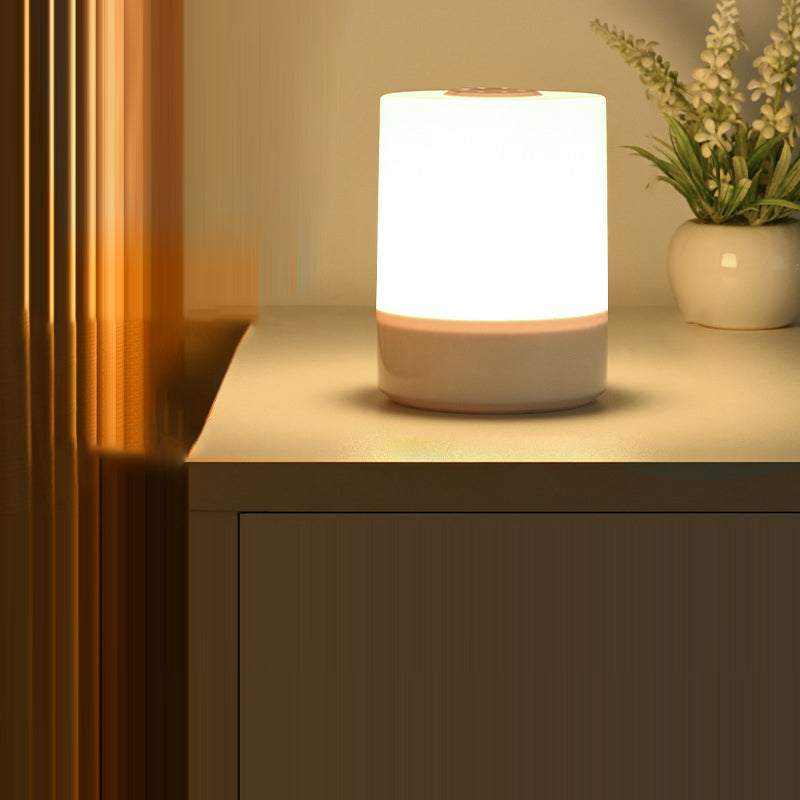 مصباح طاولة LED أسطواني USB حديث بسيط من ABS لغرفة النوم 