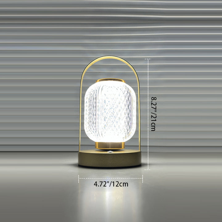 Lampe de table LED en fer acrylique cylindrique minimaliste moderne pour chambre à coucher 