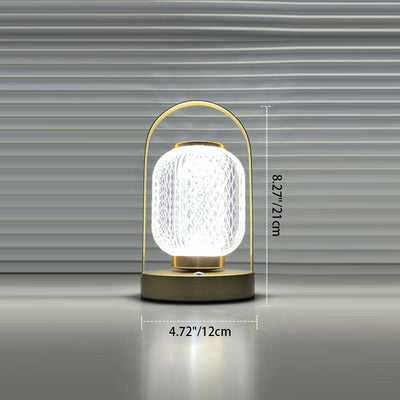 Lámpara de mesa LED cilíndrica de hierro acrílico minimalista moderna para dormitorio 
