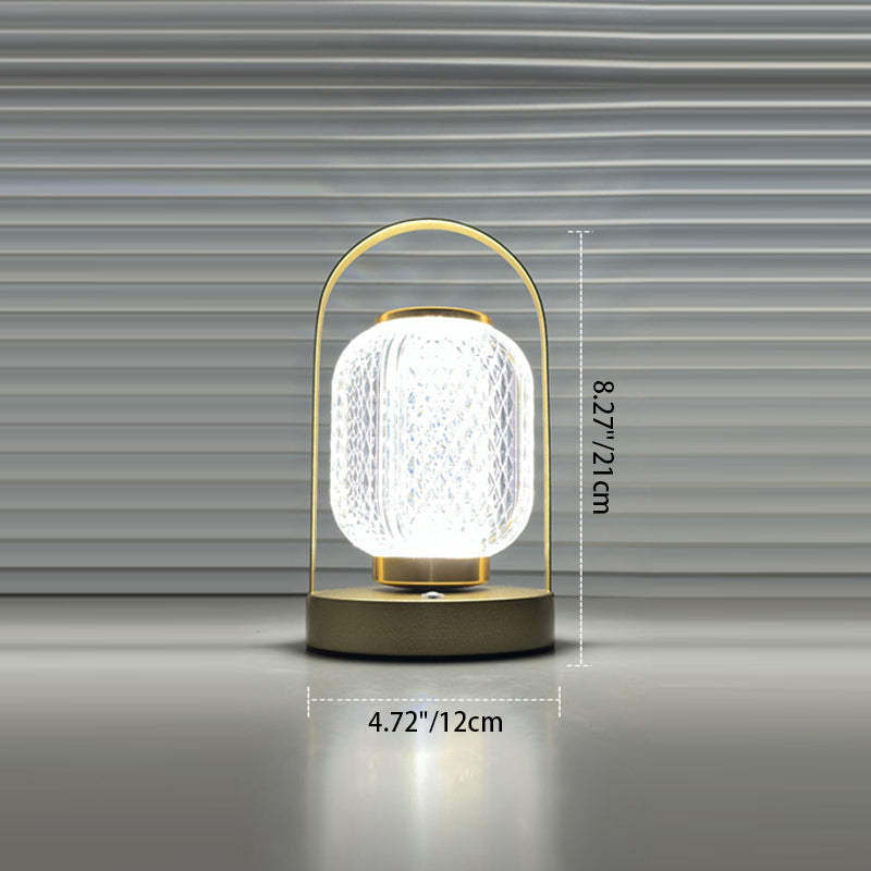 Lámpara de mesa LED cilíndrica de hierro acrílico minimalista moderna para dormitorio 