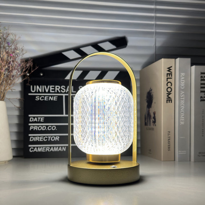 Lampe de table LED en fer acrylique cylindrique minimaliste moderne pour chambre à coucher 